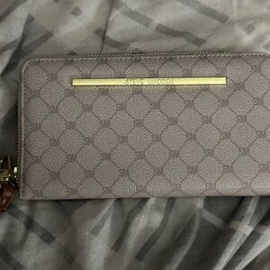 Steve Madden Taupe Women's Wallet with Gold Accent